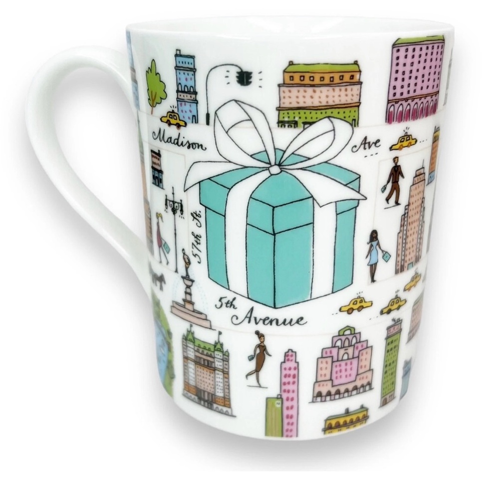 Tiffany & Co. Blue and White Cityscape Mugs